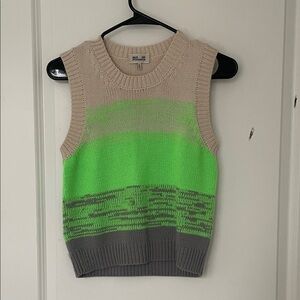 Neon Green and Gray Knit Tank Top
